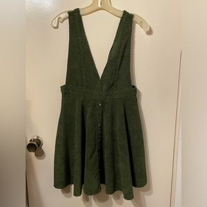 EUC Frille Rose Green Corduroy A-Line Dress